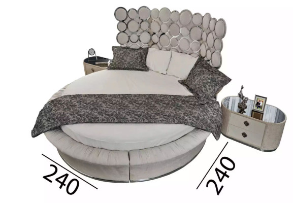 Ensemble de chambre lit moderne + 2 tables de chevet + coiffeuse + nouveau miroir