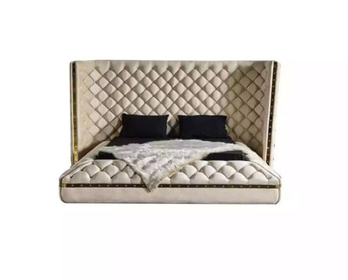 Ensemble de chambre à coucher Chesterfield Design Meuble Lit Armoire Miroir 7 pièces.
