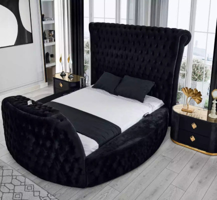 Lit moderne Chesterfield dans une luxueuse couleur noire
