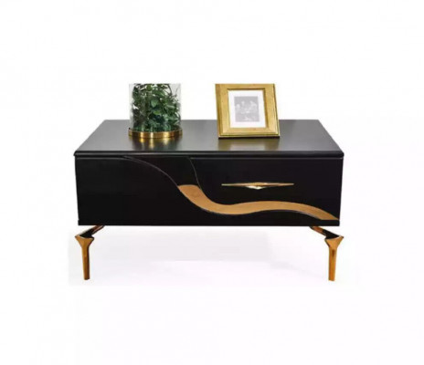 Ensemble de chambre de luxe Lit Table de chevet Or Coiffeuse Tables de chevet 5 pièces