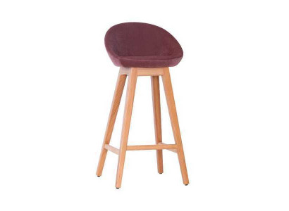 Chaise violette moderne, tabouret de bar design, chaise en bois, meuble luxueux élégant, tabouret.