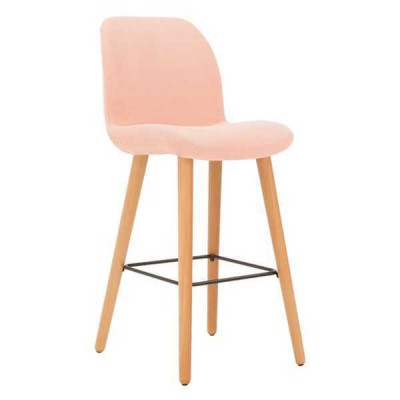 Chaise rose moderne, tabouret de bar design en bois, meuble de luxe élégant, tabouret nouveau.