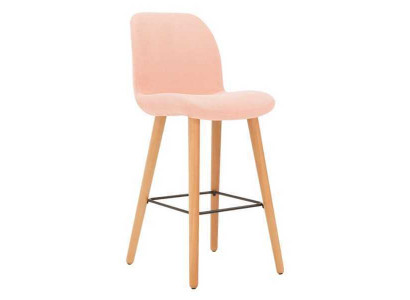 Chaise rose moderne, tabouret de bar design en bois, meuble de luxe élégant, tabouret nouveau.