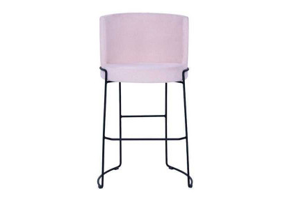Chaise de bar moderne en tissu rose, nouvelle chaise de salle à manger en tissu de designer.