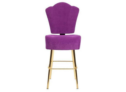 Chaise violette moderne, designer tabouret de bar en textile, meuble de luxe élégant tabouret