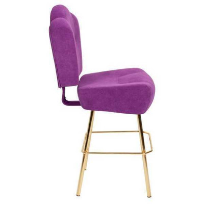 Chaise violette moderne, designer tabouret de bar en textile, meuble de luxe élégant tabouret
