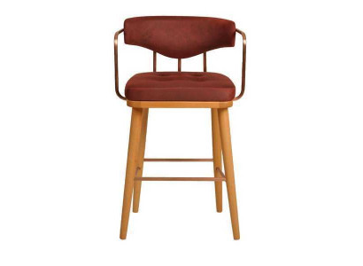 Chaise de tabouret de bar élégante, chaise en bois design, chaise de salle à manger, tabouret de bar brun neuf.