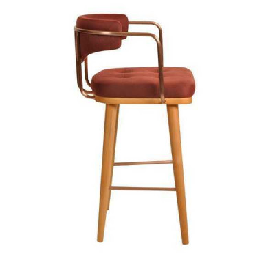 Chaise de tabouret de bar élégante, chaise en bois design, chaise de salle à manger, tabouret de bar brun neuf.