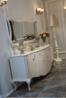 Commode Armoire Étagère Console Mobilier Armoire en Bois Ensemble 2 pièces Commode Miroir nouveau