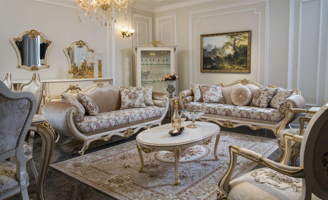 Ensemble de canapé Canapé  table basse Fauteuil Ensemble de canapés Tissu Luxe Siège 5 pièces.