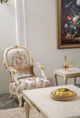 Ensemble de canapé de luxe 2 places Table basse Canapé Canapés Fauteuil Tissu Canapé 4 pièces.