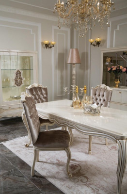 Classique S Table à manger 4x Chaises Groupe de salle à manger Tables de table Groupe de sièges 5 pièces