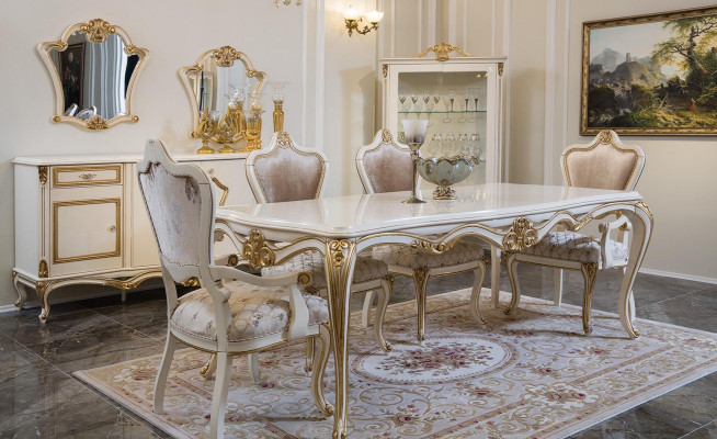Salle à manger Table à manger Chaise Ensemble Groupe Suite Table Suite Luxe 5 pièces.