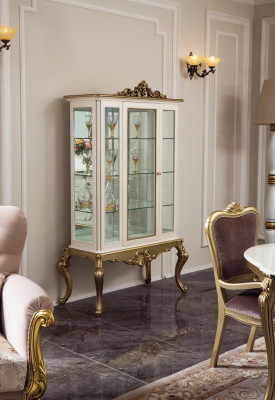 Vitrine Étagère de luxe Buffet en bois Armoires Salon Vitrine neuve