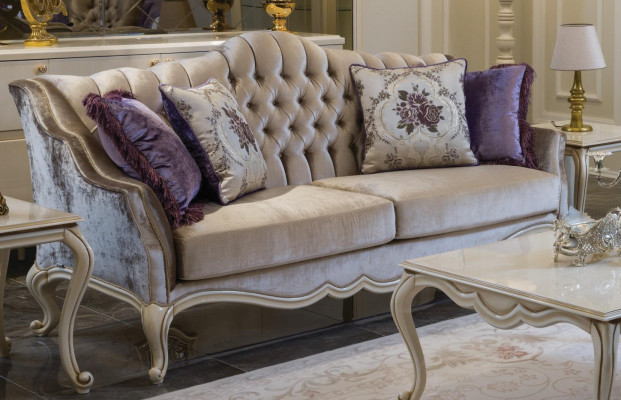 Trois places de luxe canapé 3 places rembourrage classique canapés de salle de meubles