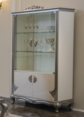 Vitrine Armoires de luxe en bois Meubles italiens Buffet de salle de séjour en verre