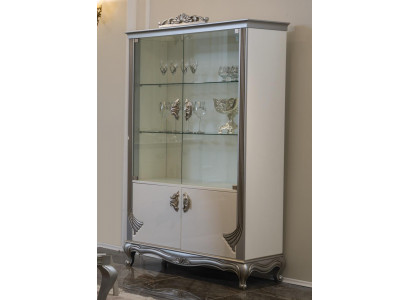 Vitrine Armoires de luxe en bois Meubles italiens Buffet de salle de séjour en verre