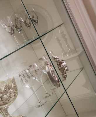 Vitrine Armoires de luxe en bois Meubles italiens Buffet de salle de séjour en verre