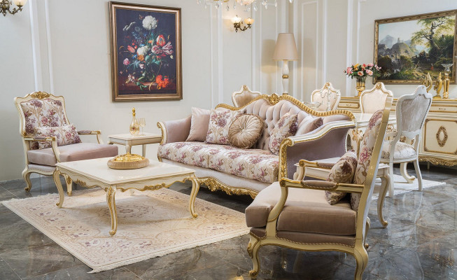 Design de meubles de luxe Fauteuil classique S Design Trône Textile Salon