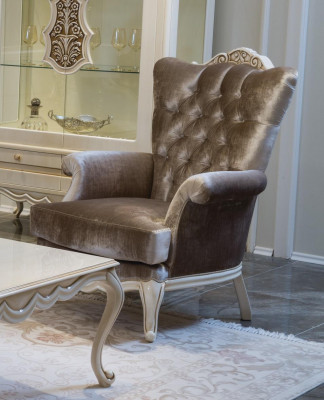 Fauteuil de design de luxe. Fauteuil classique de trône. Salon chesterfield neuf.