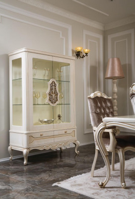 Vitrines Vitrine en verre Armoire Vitrée Salle de séjour Meuble en bois Buffet de luxe Étagère