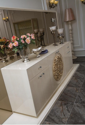 Buffet de luxe, commode XXL, commode à tiroirs, bahut, armoire blanche