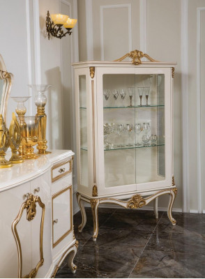 Vitrines Armoire en verre Étagère en bois Vitrine de présentation Design Art déco Salon neuf