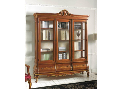 Vitrine Armoire Livres Étagère Buffet Mobilier Classique Italien Étagères Bois