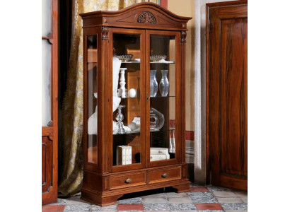 Vitrine Armoire en verre Salon Vitrine 2 portes Vitrines Baroque