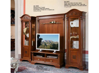 Classique Mur Vivant Bois massif Salon Vitrine Buffet Meuble TV Étagère Murs Armoire 4 pièces.