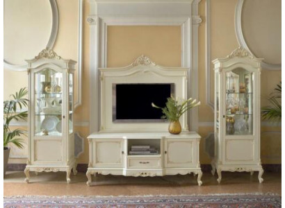 Mur d'unité Salle d'exposition du salon Buffet Meuble TV Étagère Murs Armoire 4 pièces En bois massif