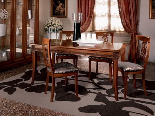 Table de salle à manger Groupe de tables Salle à manger Salon Bois Rococo Baroque Italie Mobilier