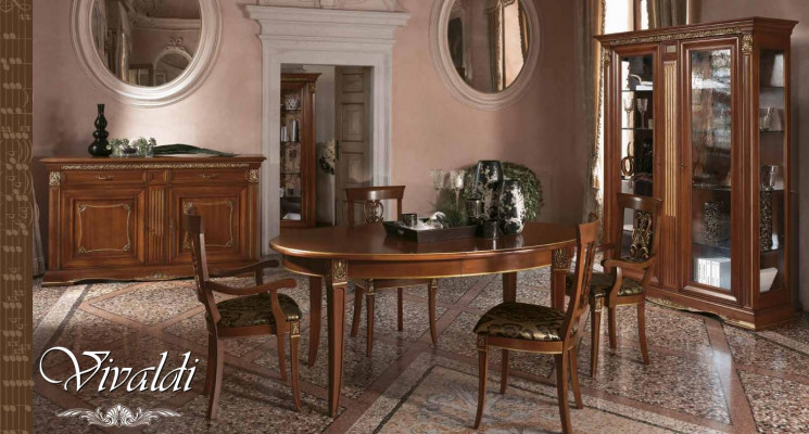 Table à manger Groupe de tables Salle à manger Salon Bois Baroque Rococo Italie Mobilier