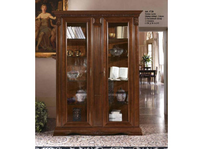 Vitrine de salon Armoire en verre Vitrine 2 portes Vitrines Baroque Rococo Bois massif