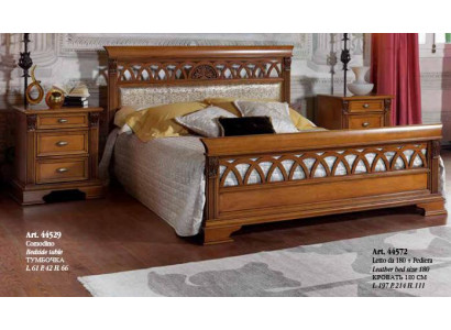 Lit Double Hôtel Antik Lits 2x Table de chevet Chambre 3pcs Baroque Rococo Bois massif