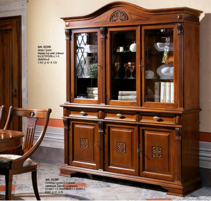 Bahut Buffet Étagère Murale en Bois Armoire Vitrine Armoire de Salle à Manger Cabinets