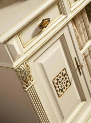 Ensemble de chambre de luxe 6 pièces. Lit 2x Table de chevet Coiffeuse Mobilier design Bois massif
