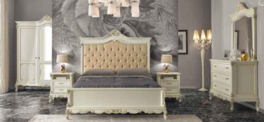 Lit Chesterfield de luxe Design Lits d'hôtel en bois massif 180x200 Chambre de sommeil Italie Meubles