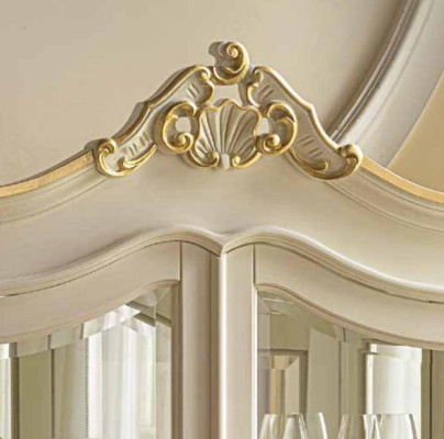 Vitrine Armoire Vitrines Salon Bois massif Armoires Design Baroque Rococo Blanc nouveau