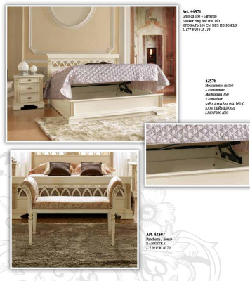 Conception de lit Décoration Lits de luxe pour hôtel Mariage 180x200cm Chambre à coucher double