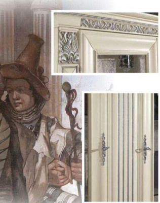 Bibliothèque de bureau Armoire de classement Mobilier de luxe italien Armoire ancienne en bois massif