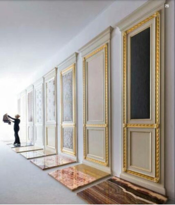 Ensemble de bureau de luxe Washington en trois pièces avec des meubles italiens. Bois massif de style baroque rococo.