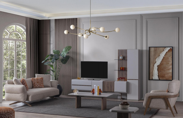 Set de salon Mobilier complet de chambre Sofa Canapé Ensemble 5 pièces.