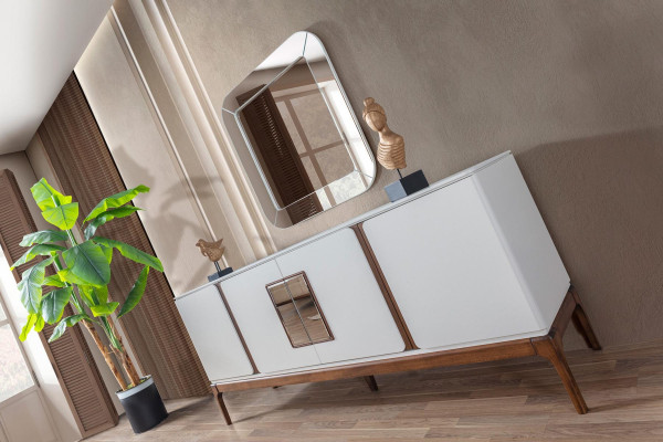 Ensemble de salle à manger de luxe, buffet, miroir, ensemble de salle à manger moderne 2 pièces, commode
