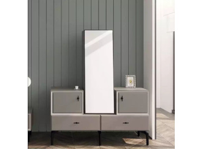 Commode avec miroir pour chambre gris design moderne élégant
