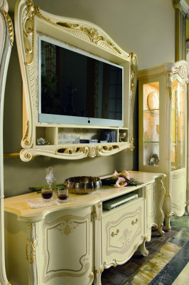 Unité murale de design Buffet 2x Armoire Meuble de télévision Cadre de télévision Buffet 4 pièces Ensemble de vitrine