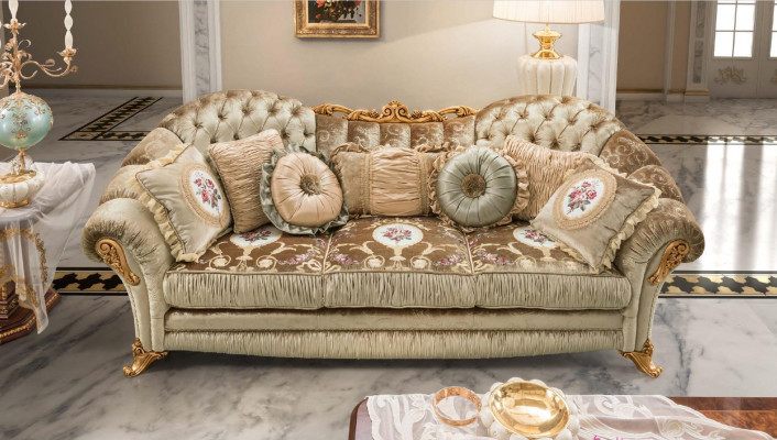 Conception canapés rembourrés Textile détendre moderne Suite beige Ensemble de sièges 3+1+1 place