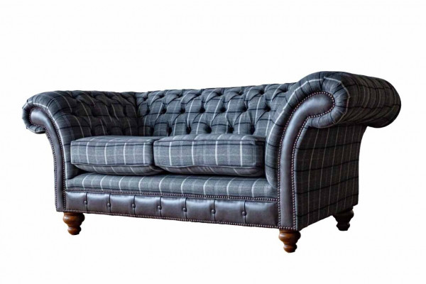 Conception Chesterfield Tissu de luxe 2 places Canapé en tissu neuf