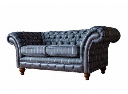 Conception Chesterfield Tissu de luxe 2 places Canapé en tissu neuf