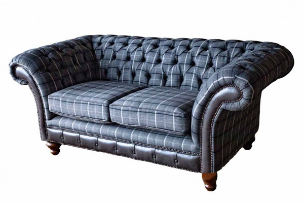 Conception Chesterfield Tissu de luxe 2 places Canapé en tissu neuf